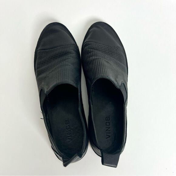 Vince Leather Black Loafer Flats - Picture 4 of 8
